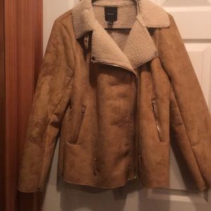 Forever 21 / light brown winter jacket suede